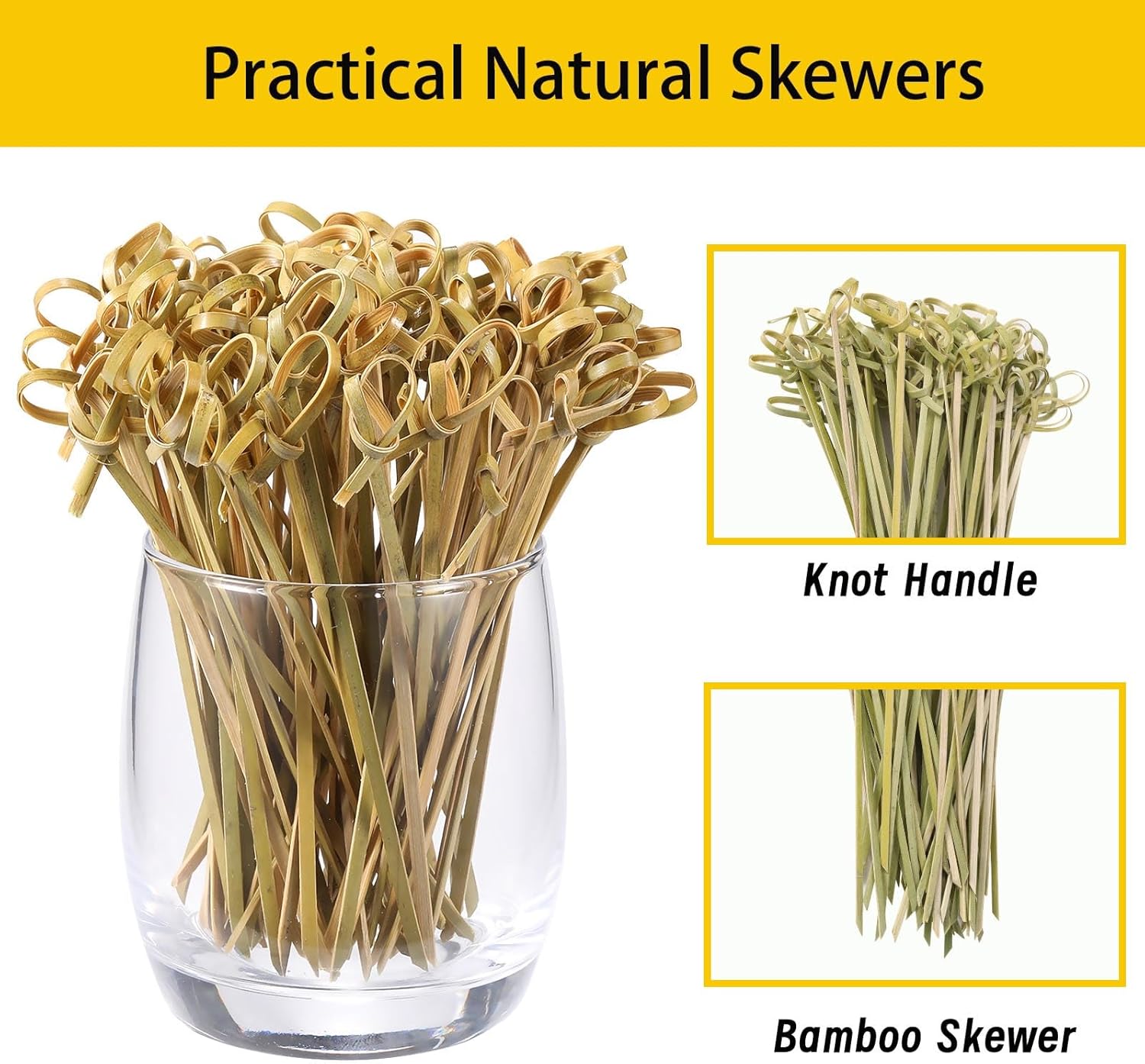 Charcuterie Cups with Cocktail Picks, 12 OZ Paper Appetizer Cups 24 Pcs with 4.7 Inch Bamboo Knot Skewers 100 Pcs, French Fries Holder Cones Brown, Party Supplies