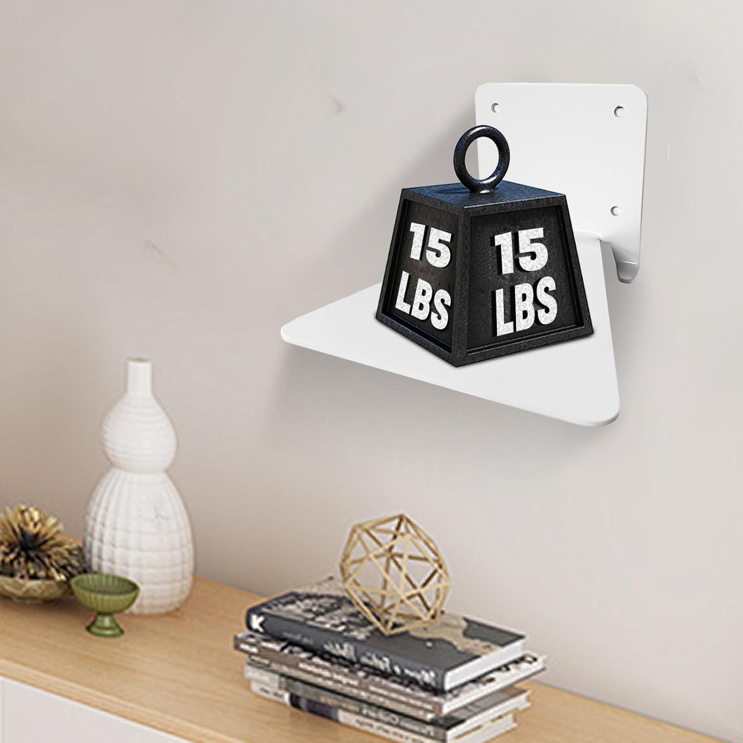 Invisible Floating Bookshelf - Modern White Wall Mount Metal Shelves for Room, Bedroom Bookcase, Small Bookshelf with Minimalist Design, Sleek Storage for Books & Decoratives（6PCS）