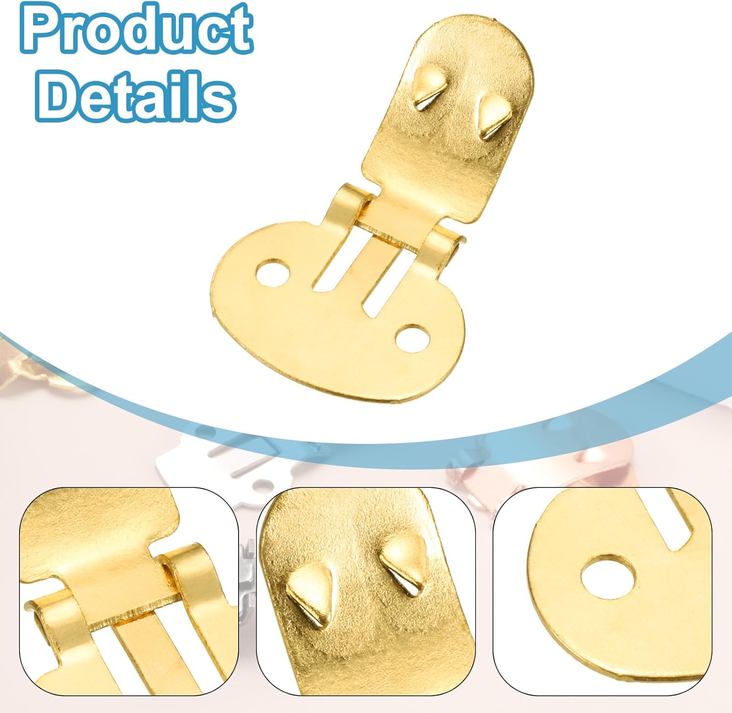 19mm x 31mm Shoe Clips, 10 Pcs Flat Blank Clips Supplies Embellishments for DIY Crafts Decoration Project Shoes Gold