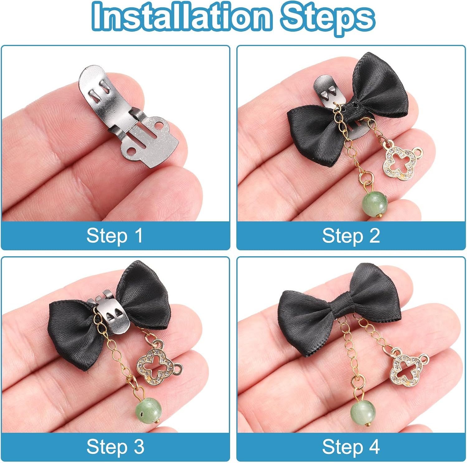 19mm x 31mm Shoe Clips, 10 Pcs Flat Blank Clips Supplies Embellishments for DIY Crafts Decoration Project Shoes Gold
