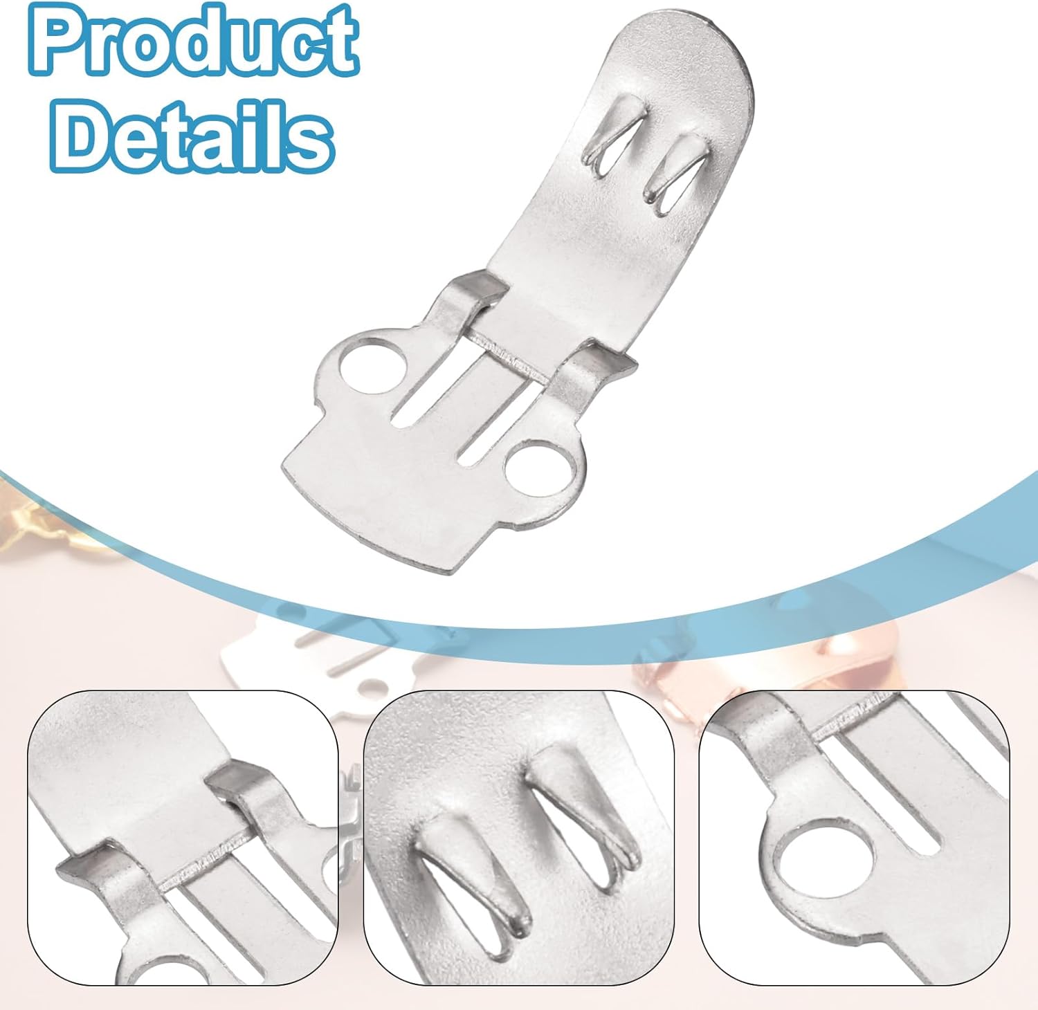 14mm x 30mm Shoe Clips, 10 Pcs Flat Blank Clips Supplies Embellishments for DIY Crafts Decoration Project Shoes Silver -