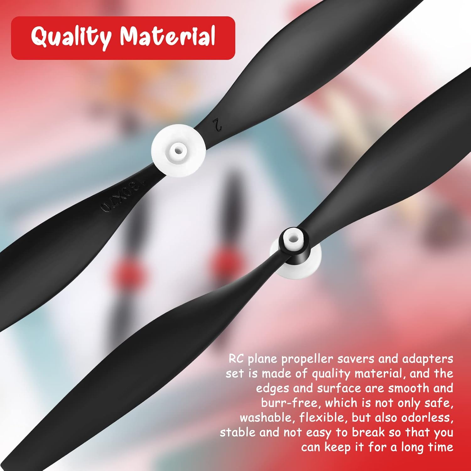 6 Sets Spare Rc Plane Propellers Airplane Carbon Fiber Nose Cone Compatible with Tr-p51 4 Channel Remote Control Propeller Savers and Adapter -