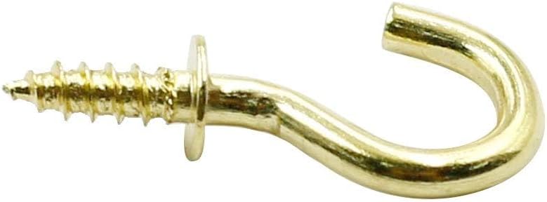 Biaungdo 200 Pcs 1/2" Gold Ceiling Hooks: Metal, Rust Resistant, 200 Mini Screw Hooks for Hanging Lightweight Items