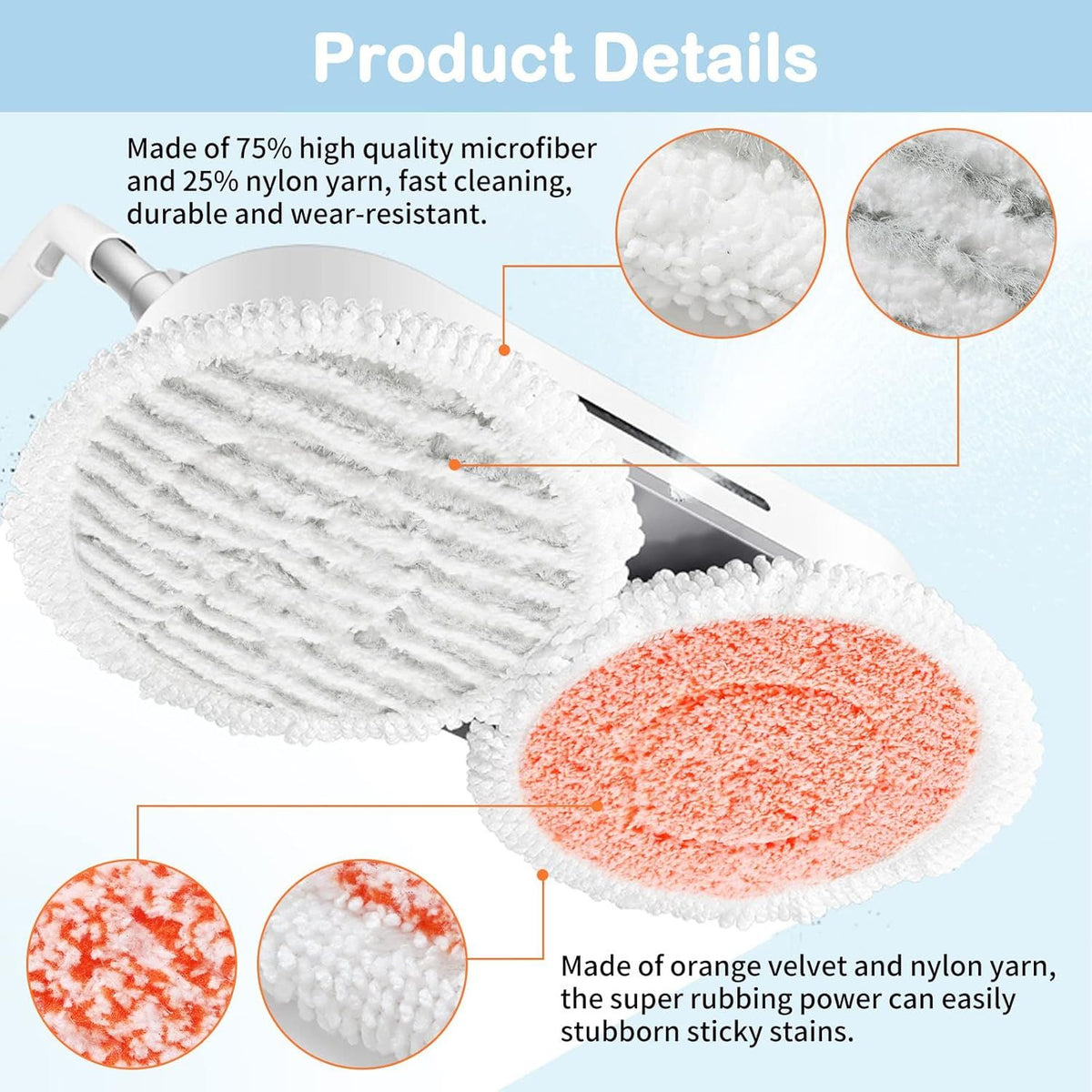 10 Pack Upgraded Replacement Steam Mop Pads or Shark S8201 S7001 S8001 S7201 S7000AMZ S7000 S7005 S7020 S7001C Steam Mop,Steam & Scrub All-in-One Scrubbing and Sanitizing,Dirt Grip Scrub Washable Pad