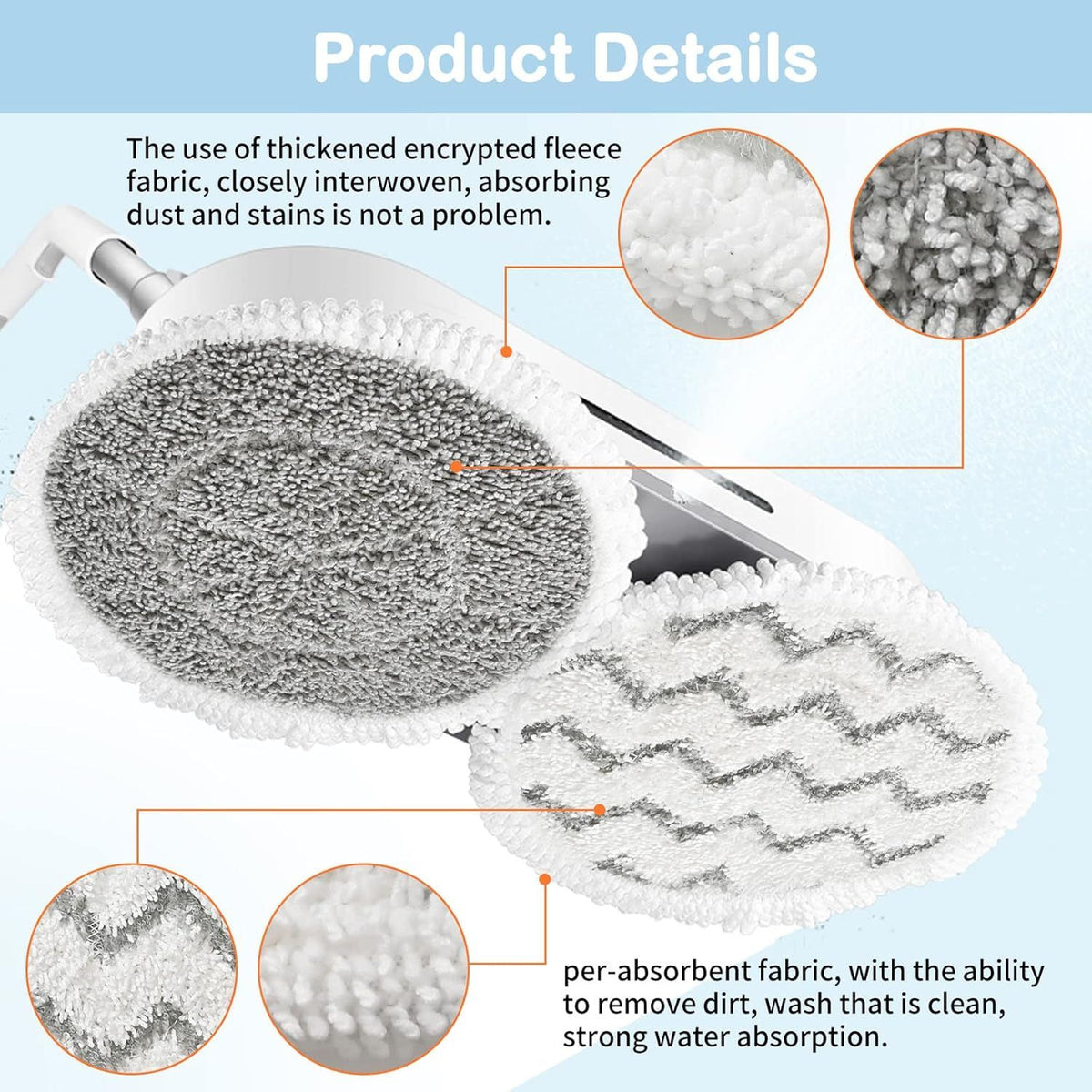12 Pack Upgraded Replacement Steam Mop Pads or Shark S8201 S7001 S8001 S7201 S7000AMZ S7000 S7005 S7020 S7001C Steam Mop,Steam & Scrub All-in-One Scrubbing and Sanitizing,Dirt Grip Scrub Washable Pad
