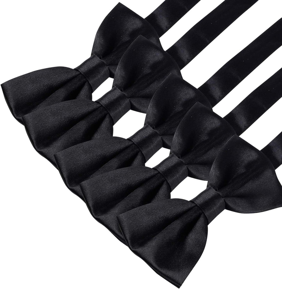 10 Pcs Elegant black Pre-tied Bow ties Formal Tuxedo Bowtie Set with Adjustable Neck Band,Gift Idea For Men And Boys