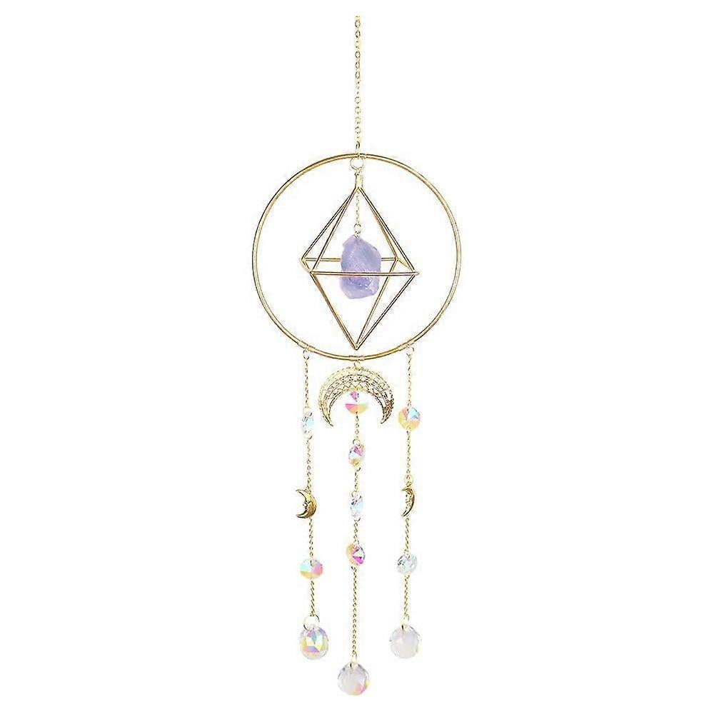 Crystal Prism - Handmade Gold Plated Suncatcher Chandelier Hanging Crystal Tracery