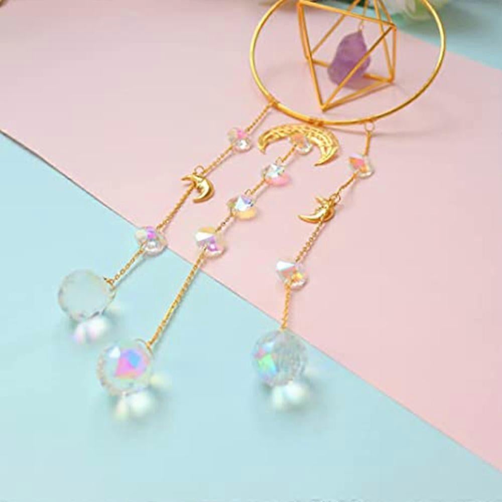 Crystal Prism - Handmade Gold Plated Suncatcher Chandelier Hanging Crystal Tracery