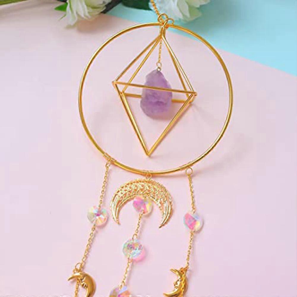 Crystal Prism - Handmade Gold Plated Suncatcher Chandelier Hanging Crystal Tracery