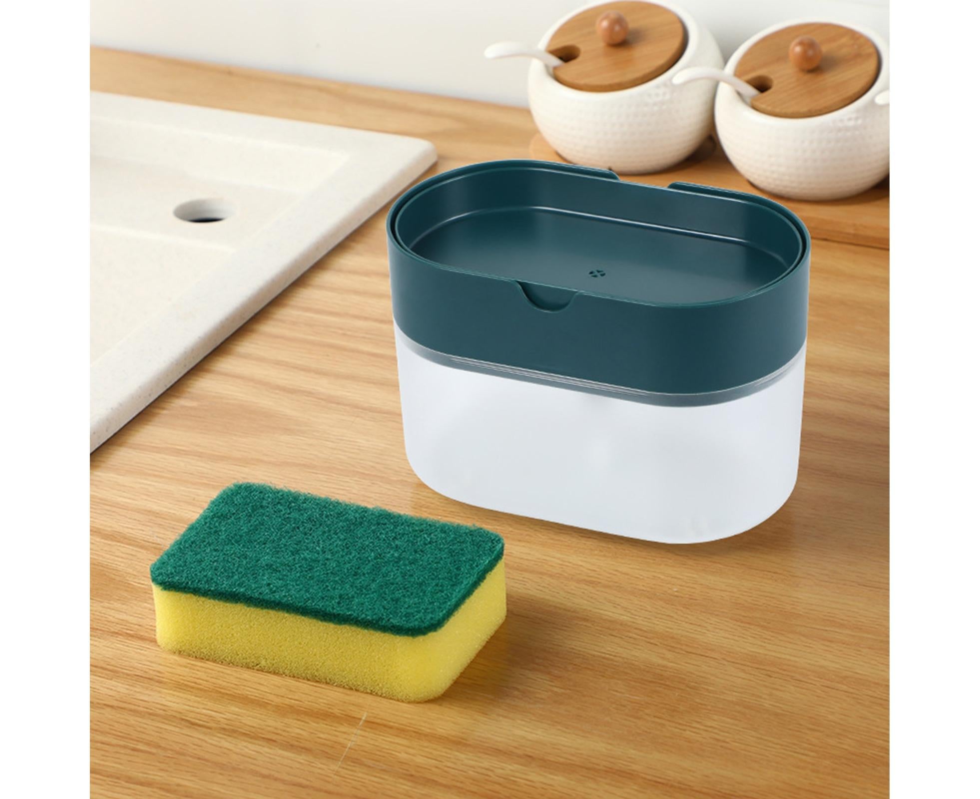 Dish Soap Dispenser Detachable 2 in1 Plastic Wide Application Soap Pump Dispenser for Kitchen