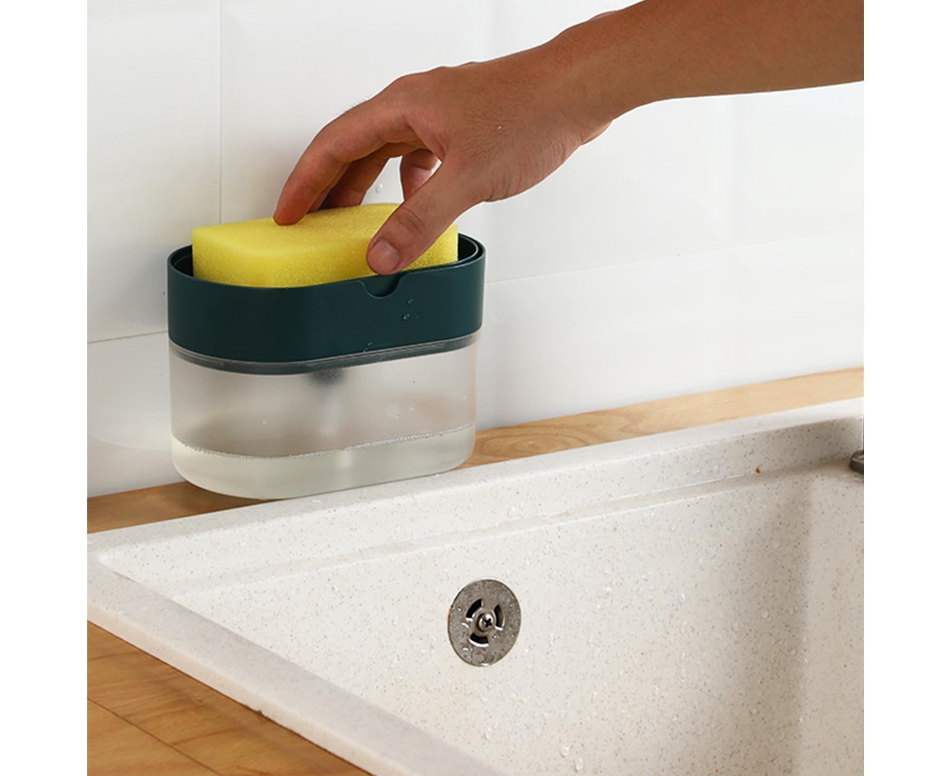 Dish Soap Dispenser Detachable 2 in1 Plastic Wide Application Soap Pump Dispenser for Kitchen