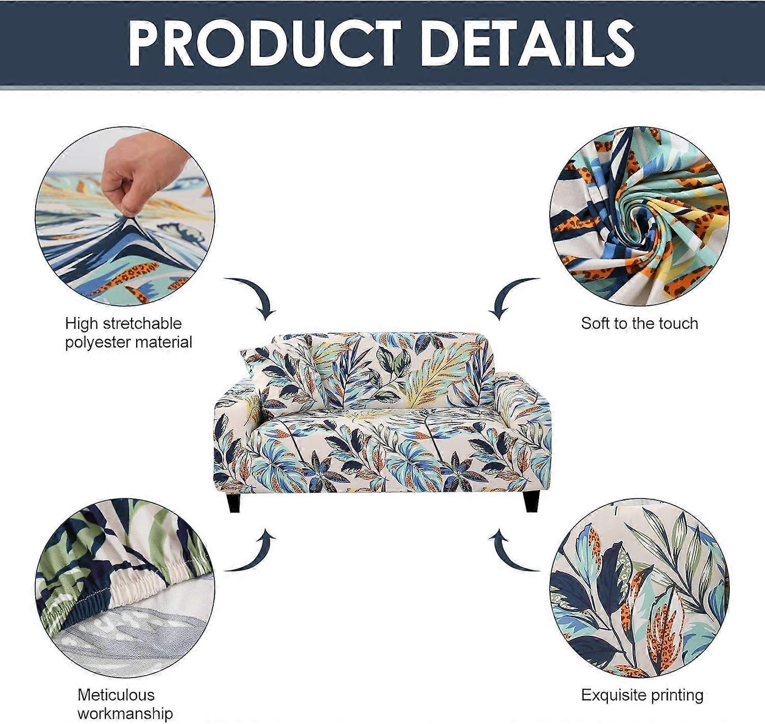 2 Seater Stretch Sofa Cover with 1 Cushion Cover Universal Fit 145-180cm