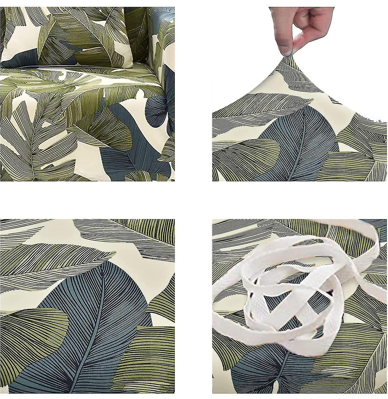 2 Seater Sofa Cover Elastic Spandex Sofa Cover with Armrests - Green 145-185cm