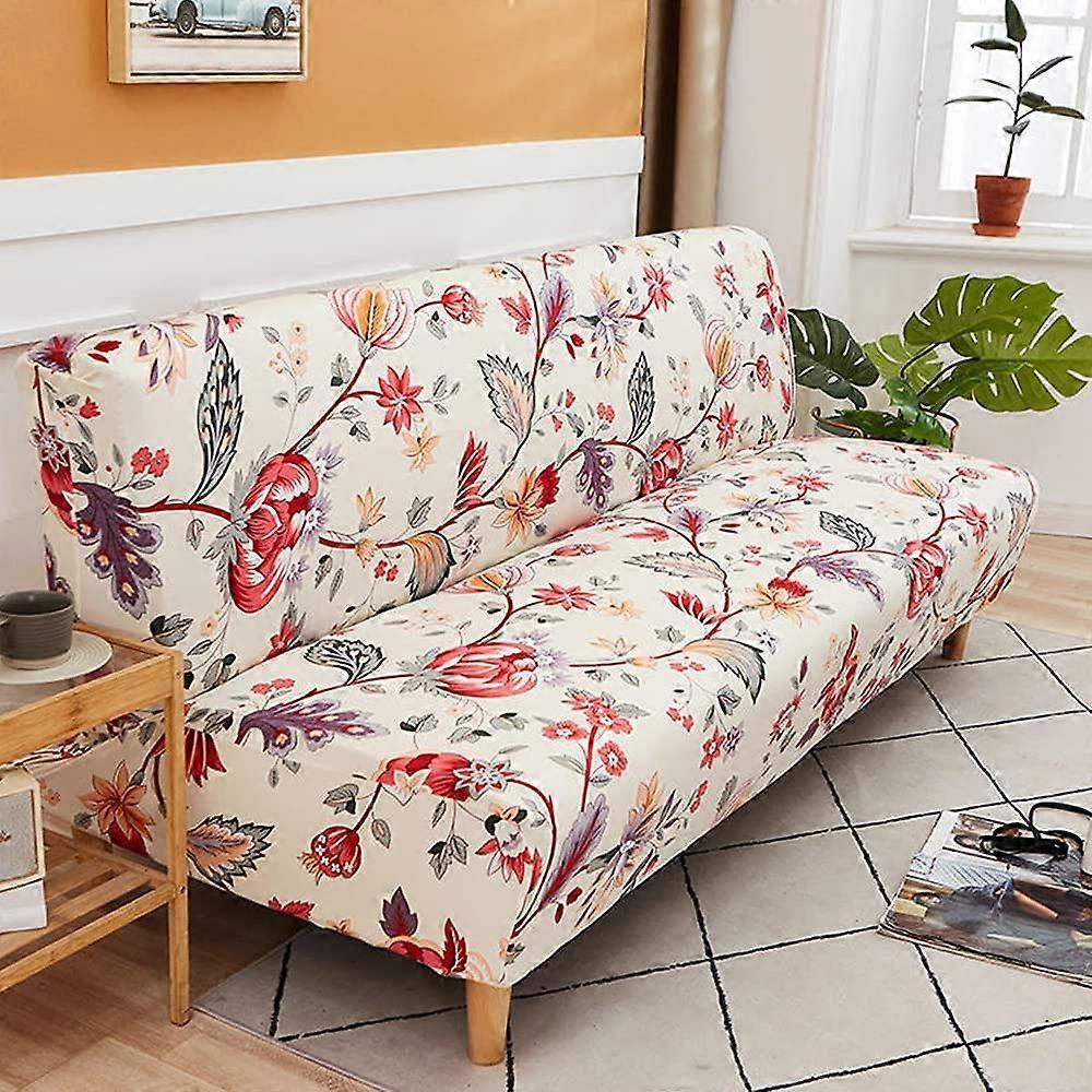 3 Seater Stretch Armless Sofa Cover Folding Sofa Bed Cover 190-210cm