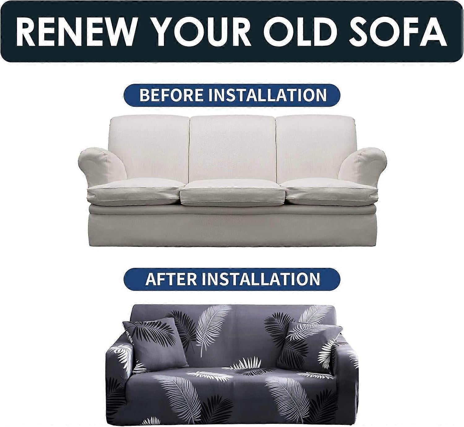 3 Seater Sofa Cover with Armrests and 1 Cushion Cover Stretch Protector