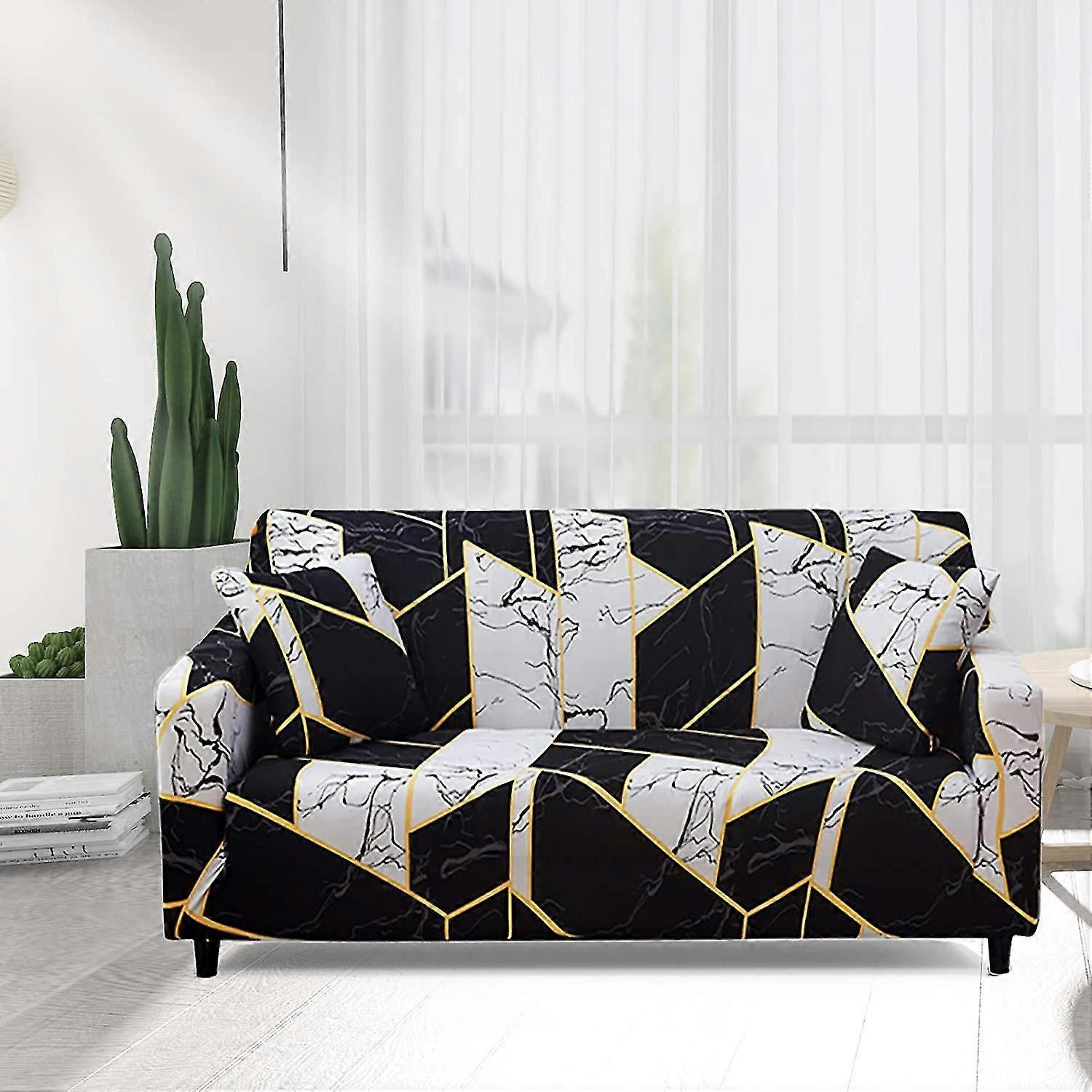 2 Seater Elastic Sofa Cover with Armrests Armchair Furniture Protector Universal Fit