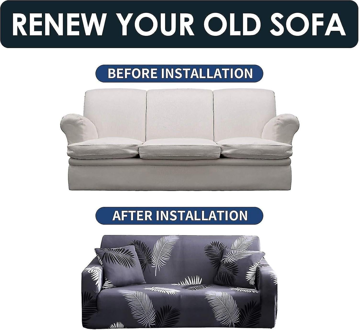 3 Seater Elastic Sofa Cover with Armrests Universal Sofa Protector