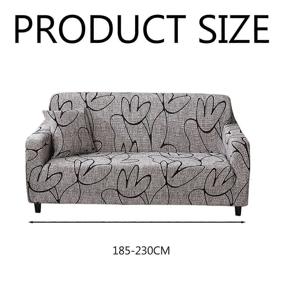 2 Seater Waterproof Elastic Sofa Cover Set Dustproof Sofa Protector with Cushion Mat 145-180cm
