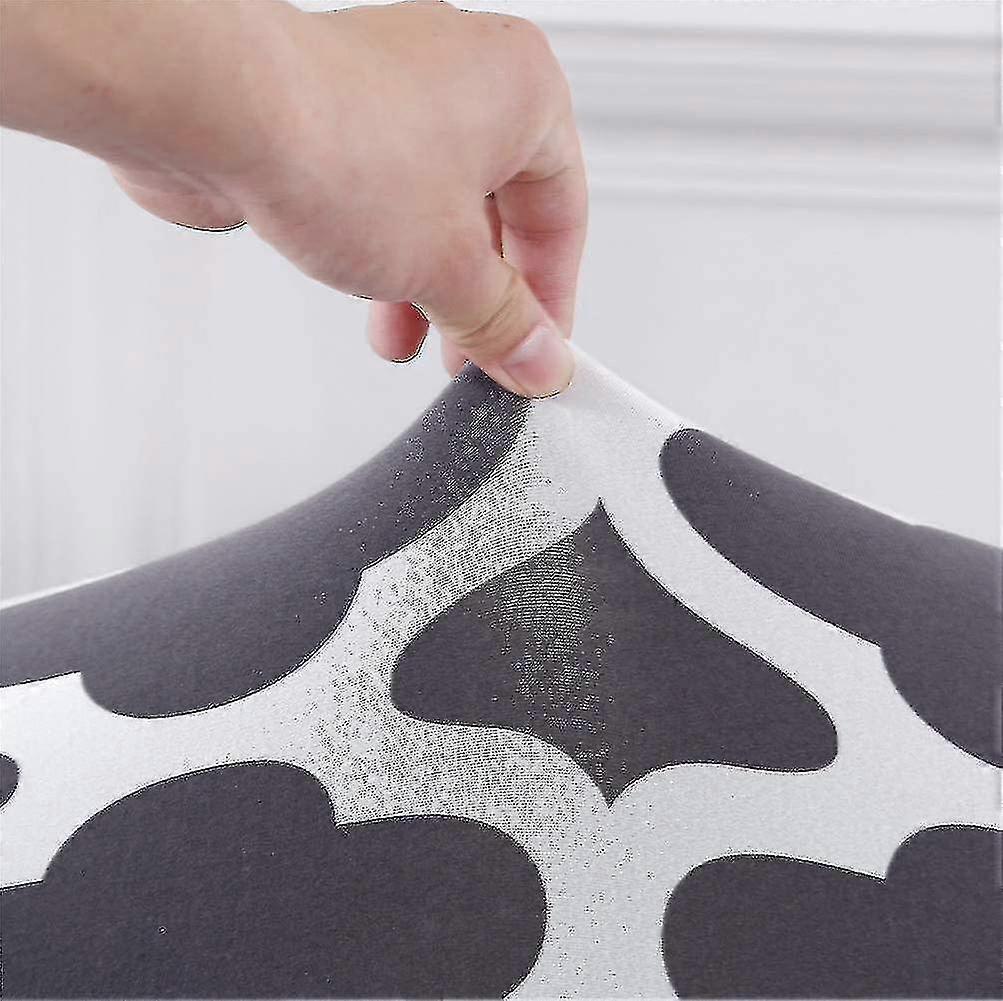 2 Seater Printed Stretch Sofa Cover Furniture Protector - Grey 145-185cm