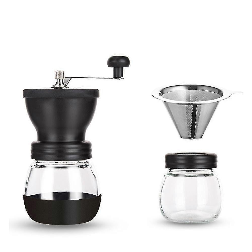 Ceramic Bean Coffee Grinder - Kitchen Manual Grinder with Compact Design