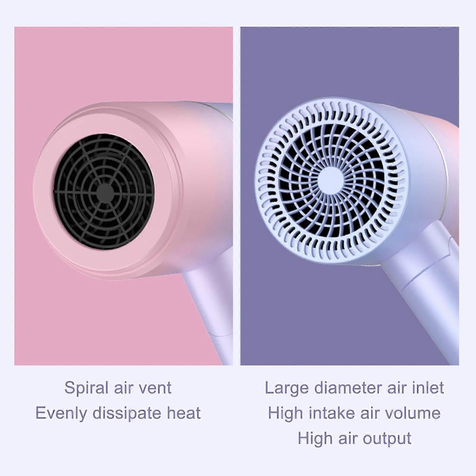 Blue Gradient Hair Dryer Constant Temp Hot & Cold Silent Dryer