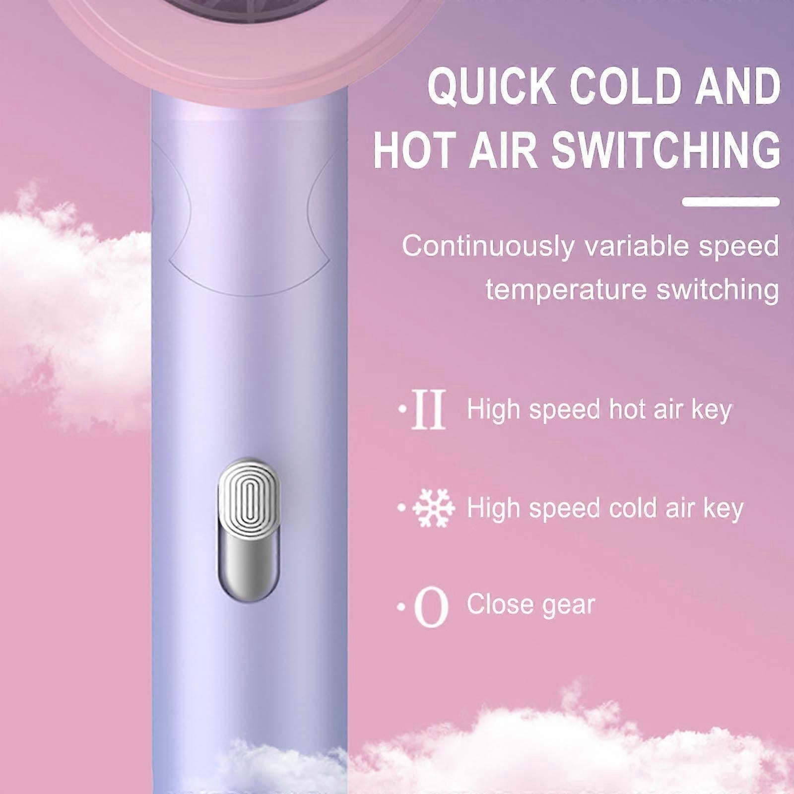 Blue Gradient Hair Dryer Constant Temp Hot & Cold Silent Dryer