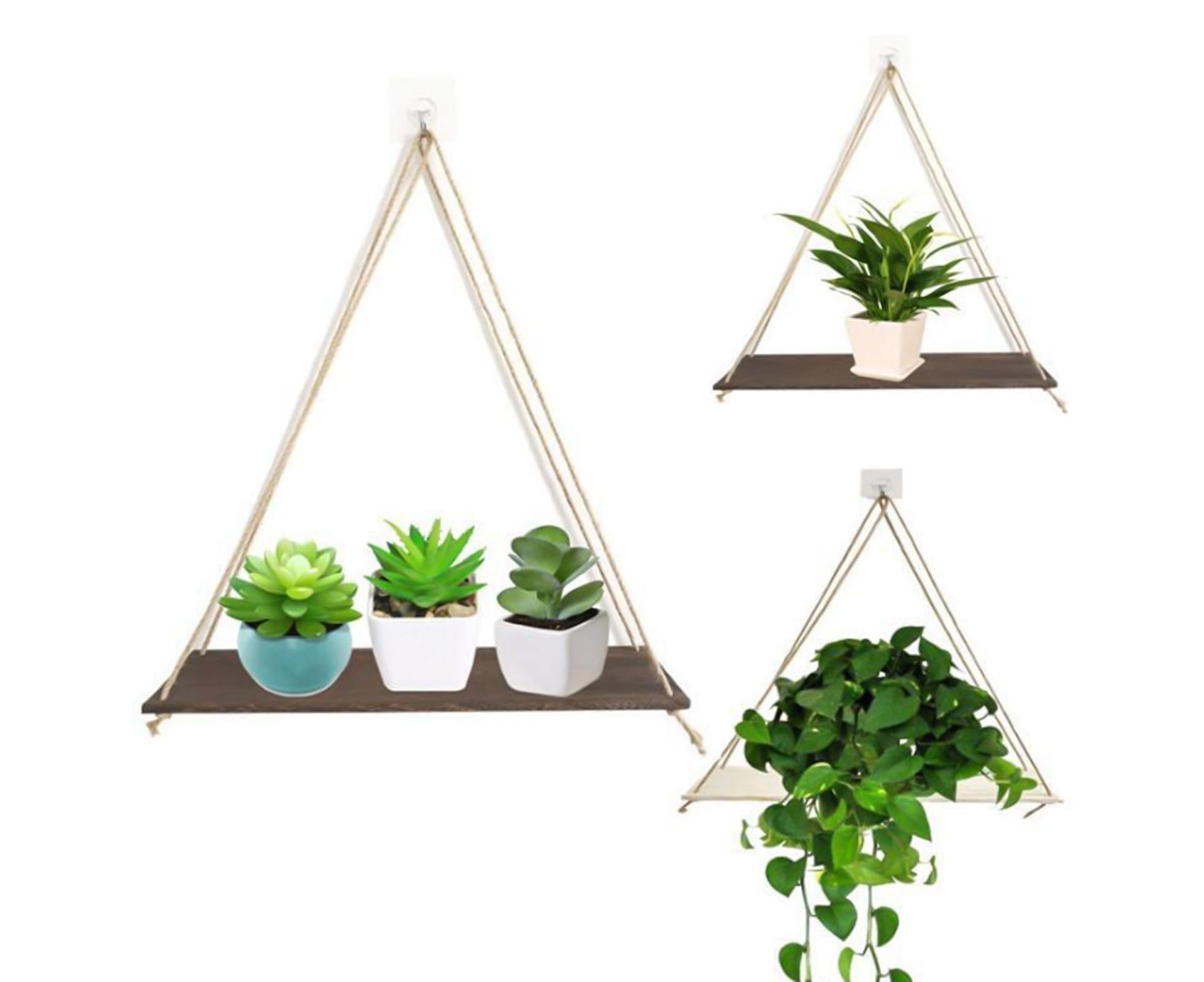 Home Plant Bonsai Photos Frame Wood Window Wall Hanging Shelves Storage Rack- S