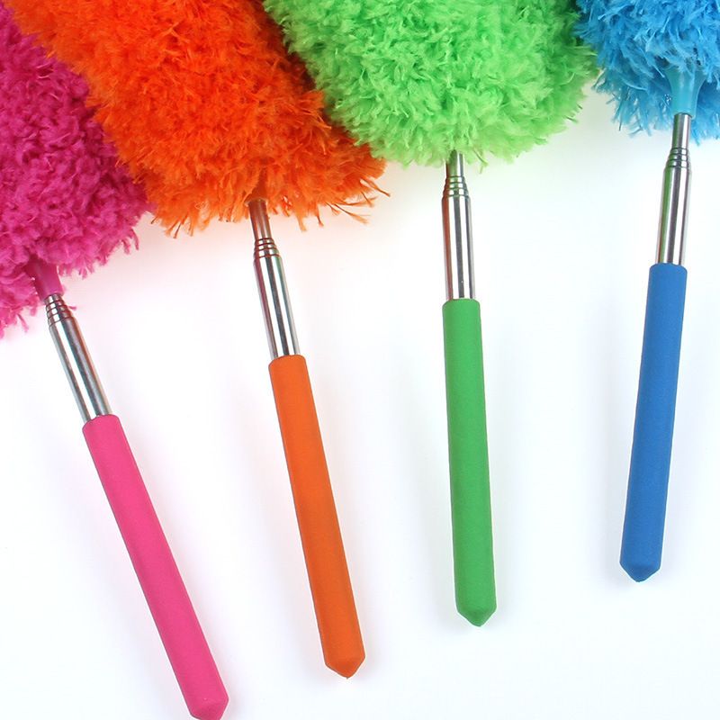 6-Pack, Telescopic Microfiber Duster with Extendable Handle, for High Ceilings & Fan Cleaning - Blue