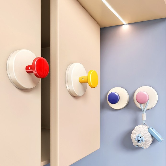 4-Pack - No-Drill Suction Cup Door Handle, Reusable Pull Knob for Wardrobes, Refrigerators, and Glass Sliding Doors - Yellow