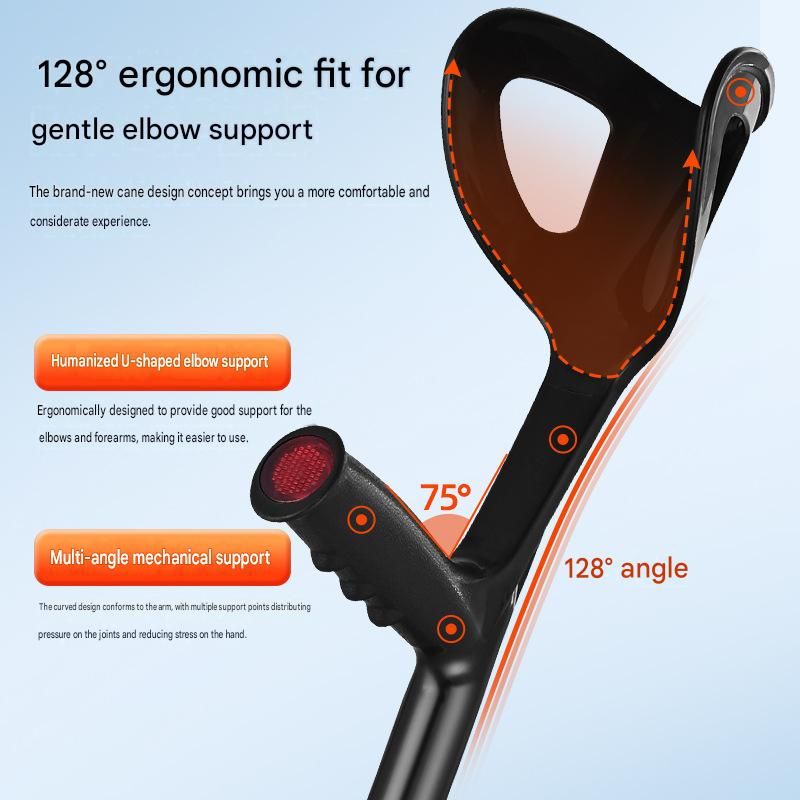 Folding Crutch – Sports Outdoor Elbow Crutch / Walking Stick with Thickened Anti-Slip Heavy-Duty Support – 1 Piece