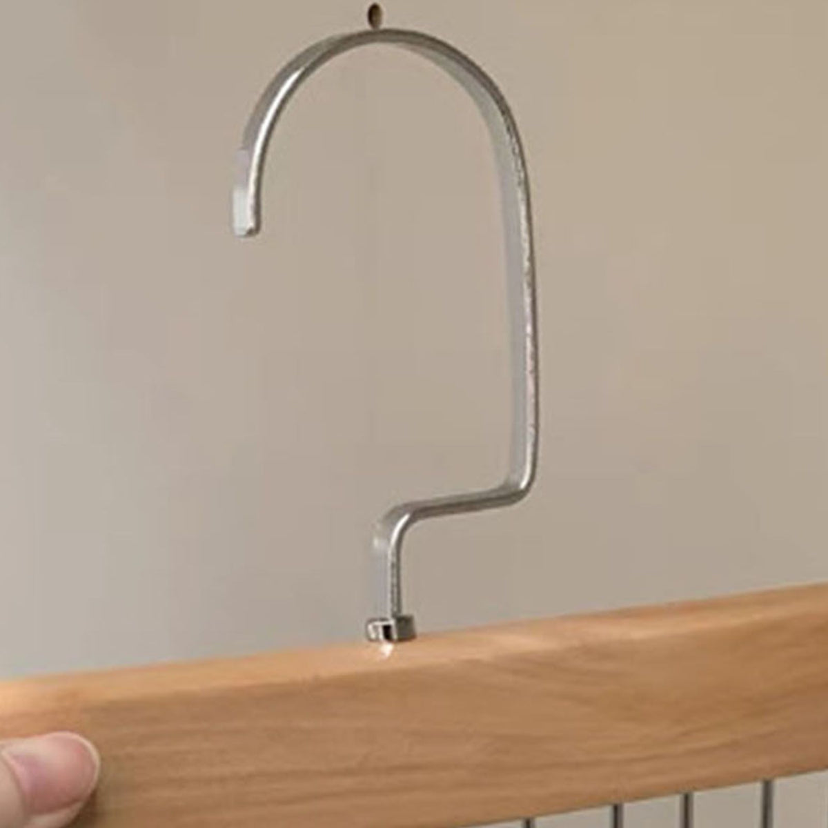 Multifunctional Hanger Punch Free with 8 Hooks Wood and Stainless Steel Cap Holder for Student Dormitory Khaki