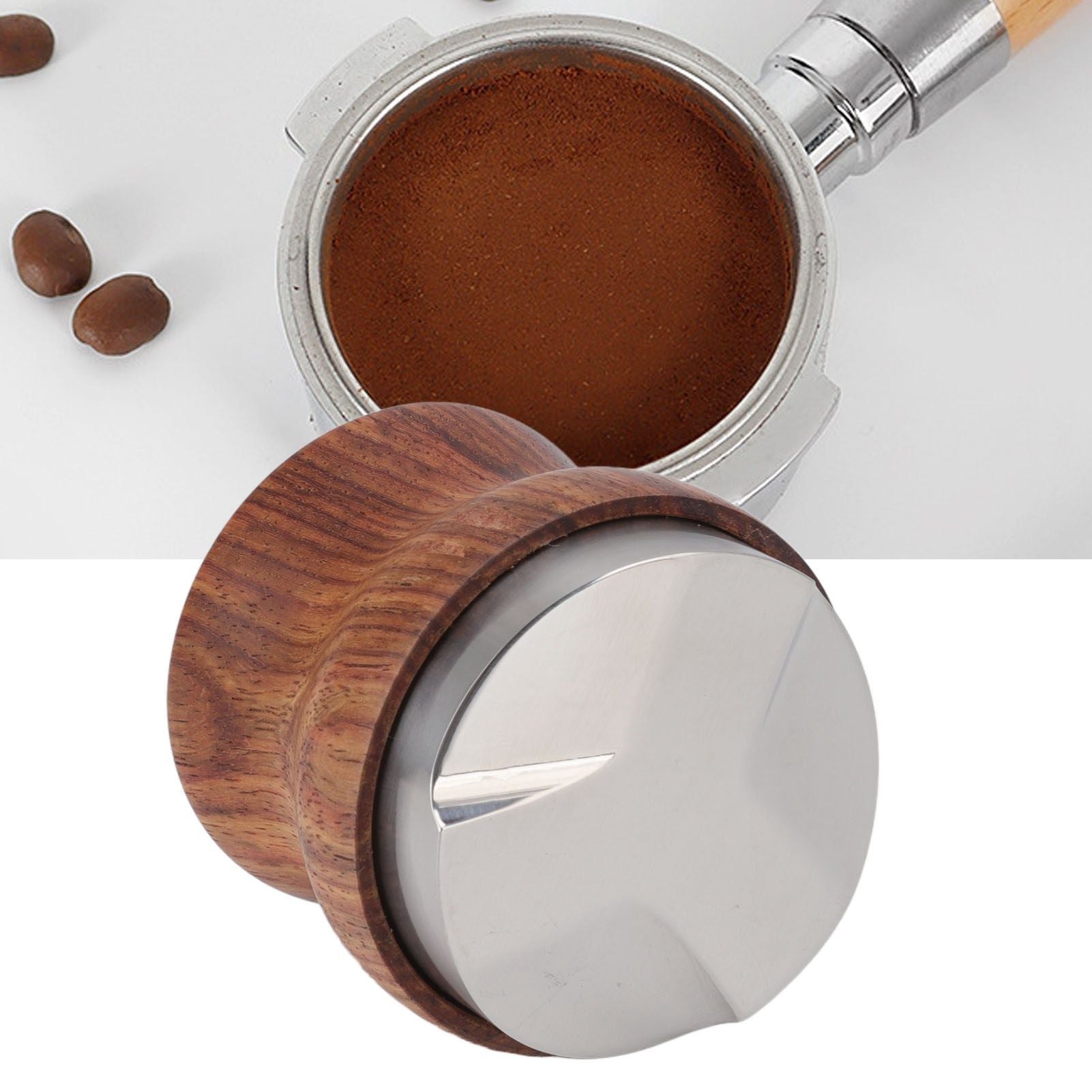 Coffee Distributor Stainless Steel Rosewood Coffee Tamper Leveler for Coffee Accessories 58mm / 2.3in