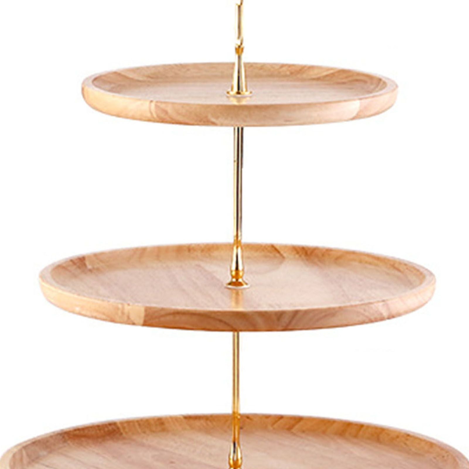 Fruit Plate Wood Natural Textured Simple Elegant Strong Durable Food Tray Cake Fruit Serving Tray 20+25+30cm Three Layers