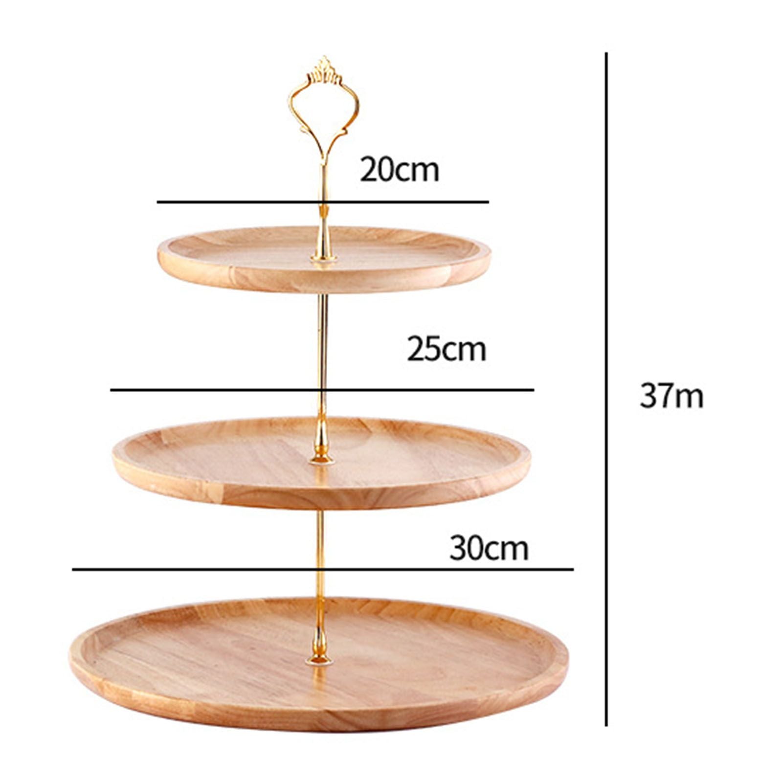 Fruit Plate Wood Natural Textured Simple Elegant Strong Durable Food Tray Cake Fruit Serving Tray 20+25+30cm Three Layers