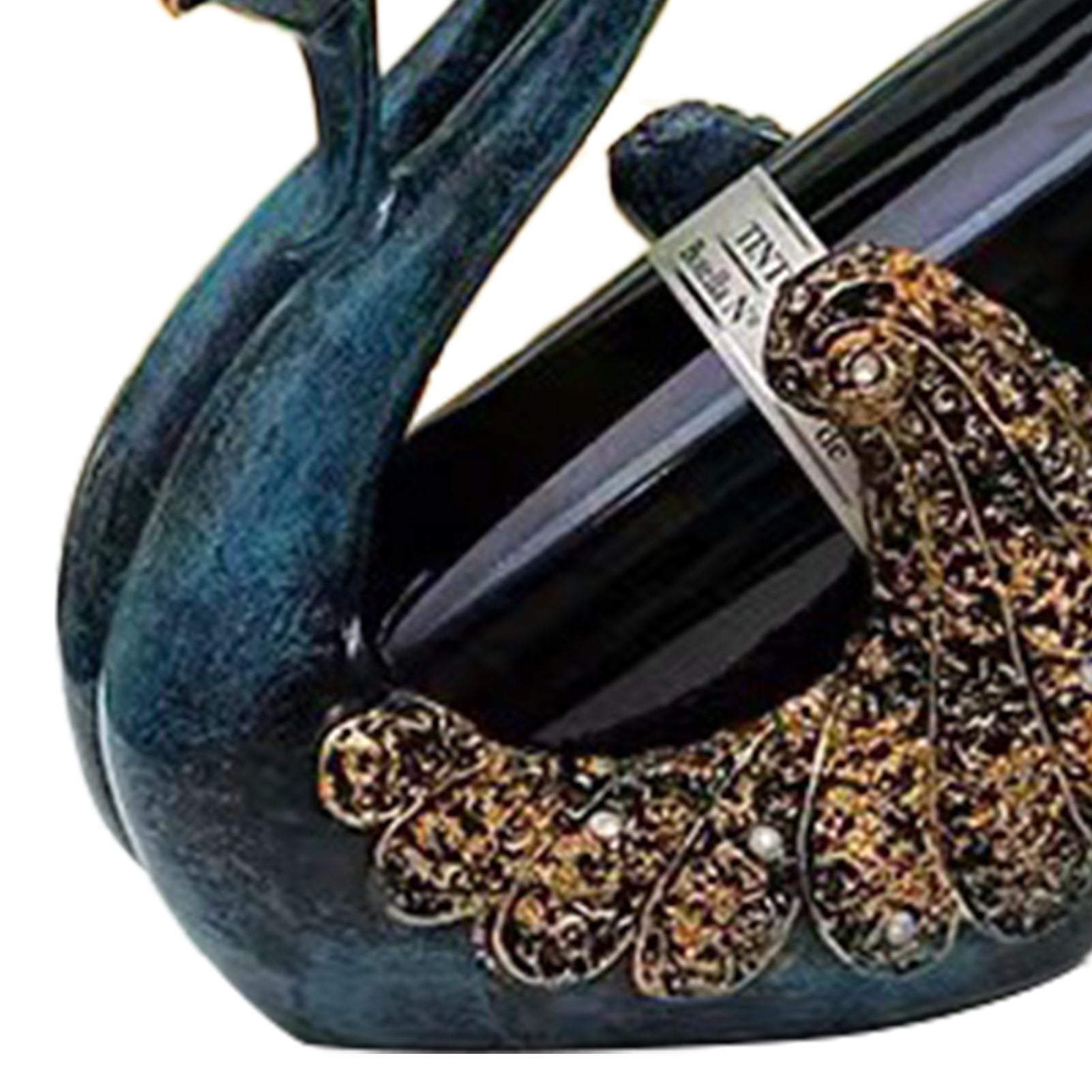 Luxury Swan Wine Rack Innovative Desktop Wine Cabinet Decorative Ornaments for Living Room Office Blue