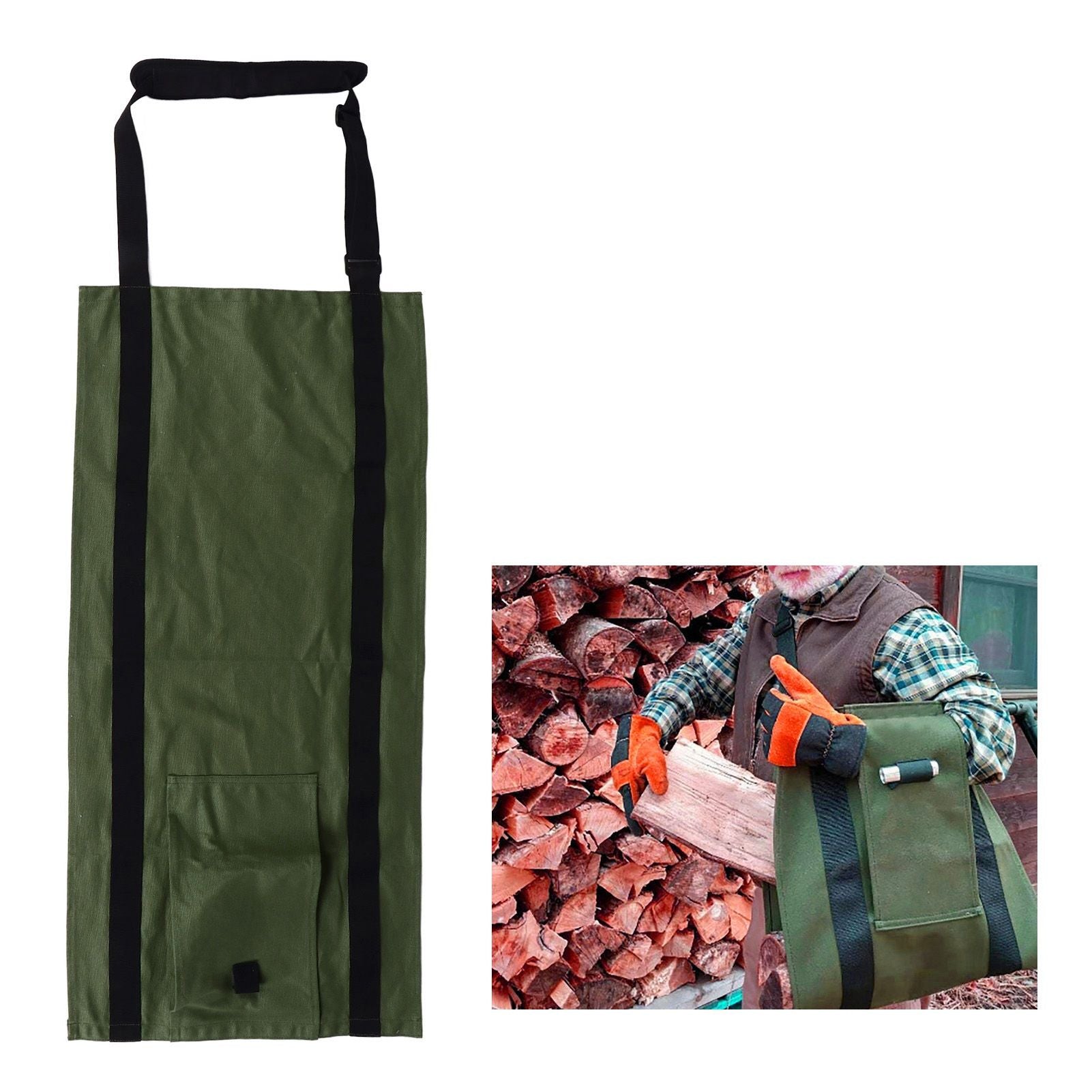 Canvas Firewood Carrier Bag Canvas Firewood Log Carrier Tote Bag with Reinforced Handle