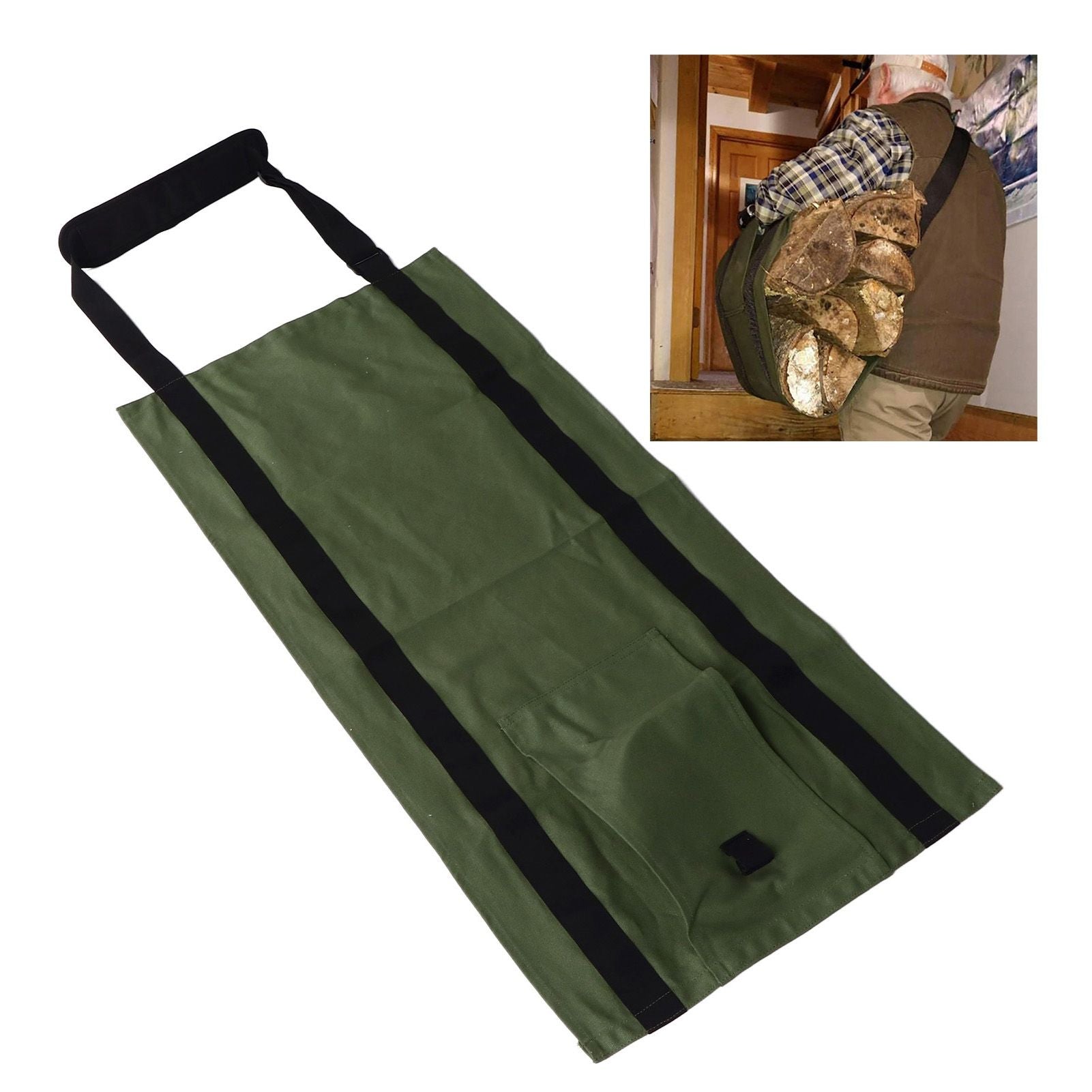 Canvas Firewood Carrier Bag Canvas Firewood Log Carrier Tote Bag with Reinforced Handle