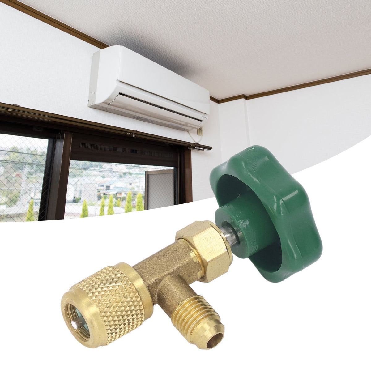 Air Conditioning Refrigerant Valve Copper ABS Leak Proof