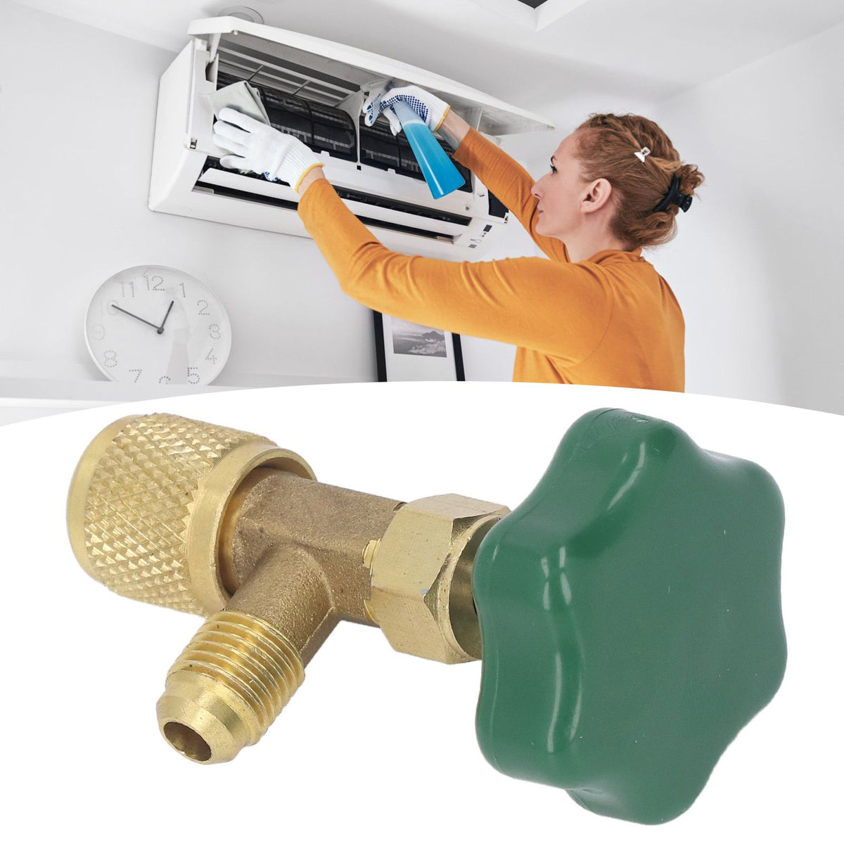 Air Conditioning Refrigerant Valve Copper ABS Leak Proof