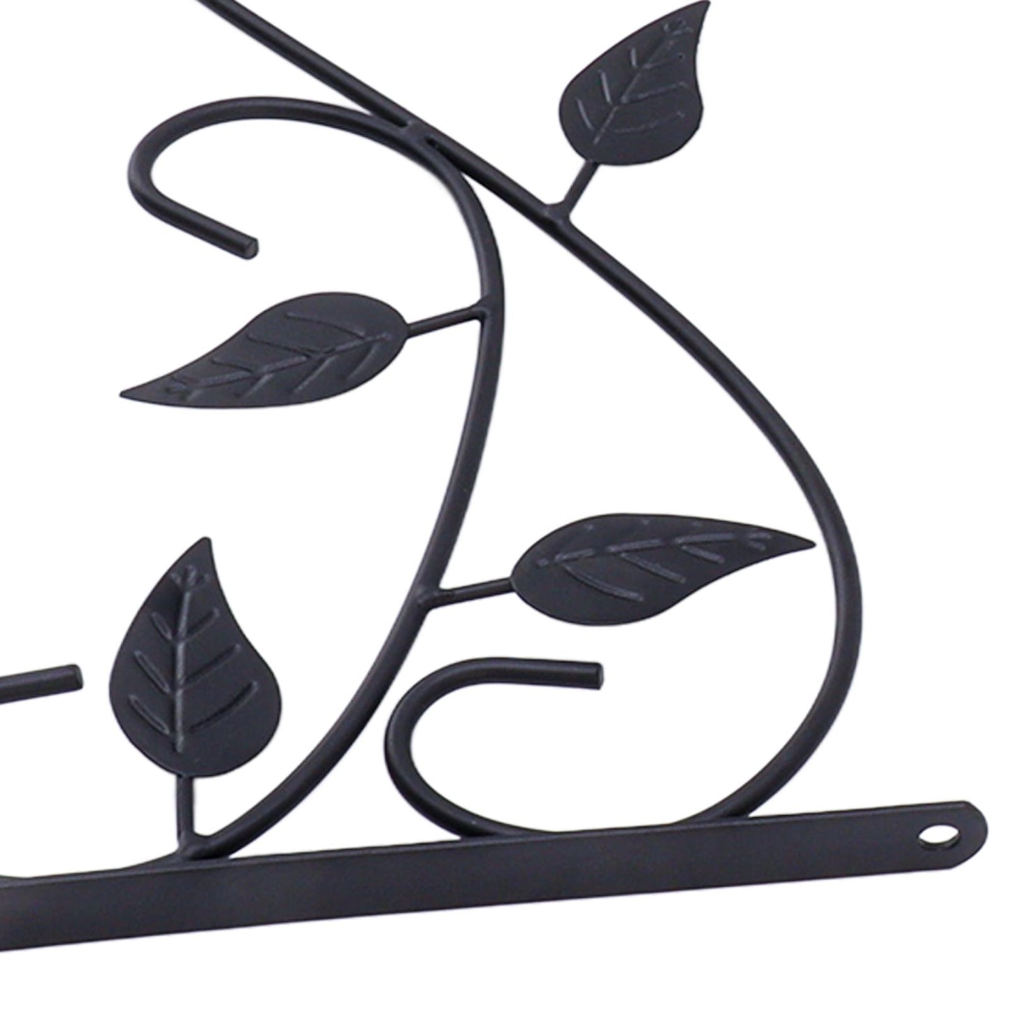 2pcs Hanging Plant Bracket Heavy Duty Rust Resistant Durable Iron Art Outdoor Planter Hanger Hooks Black