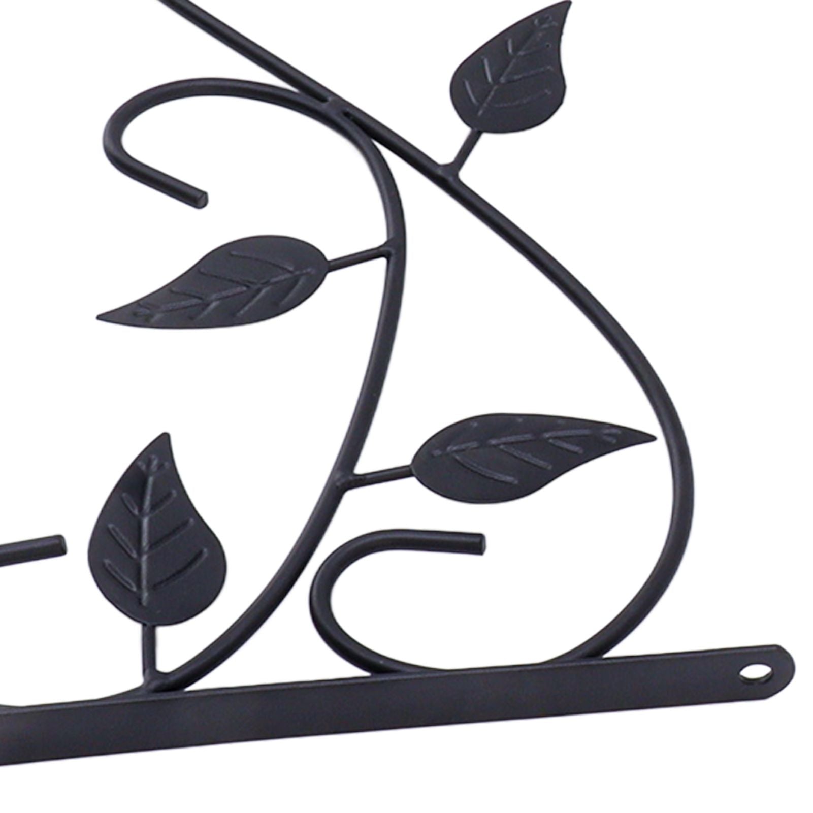 2pcs Hanging Plant Bracket Heavy Duty Rust Resistant Durable Iron Art Outdoor Planter Hanger Hooks Black