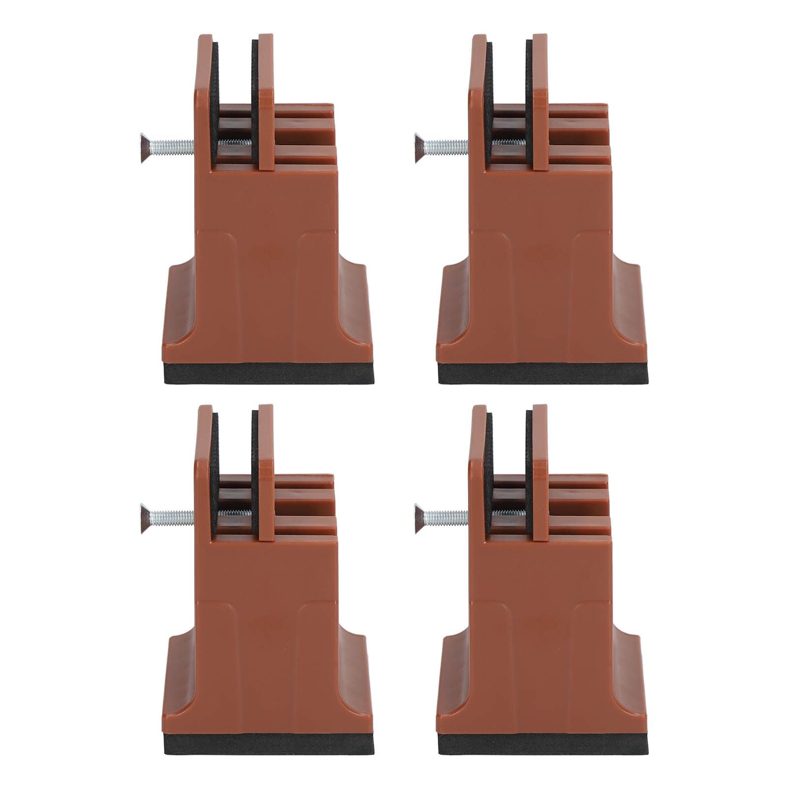 4pcs Adjustable Furniture Risers with Screw Clamp Rubber Bed Couch Risers for Heavy Duty Furniture Brown