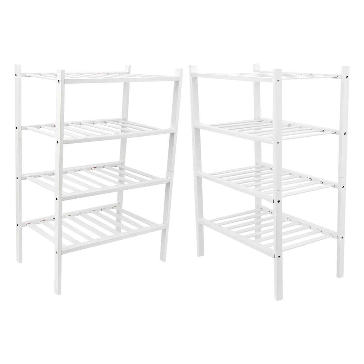 4 Tier Shoe Rack White Stackable Shoes Rack Organizer