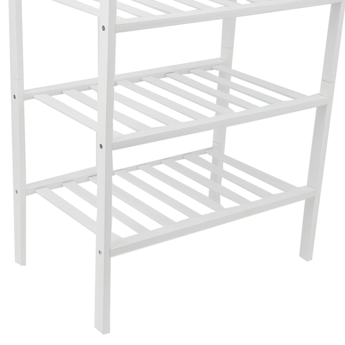 4 Tier Shoe Rack White Stackable Shoes Rack Organizer