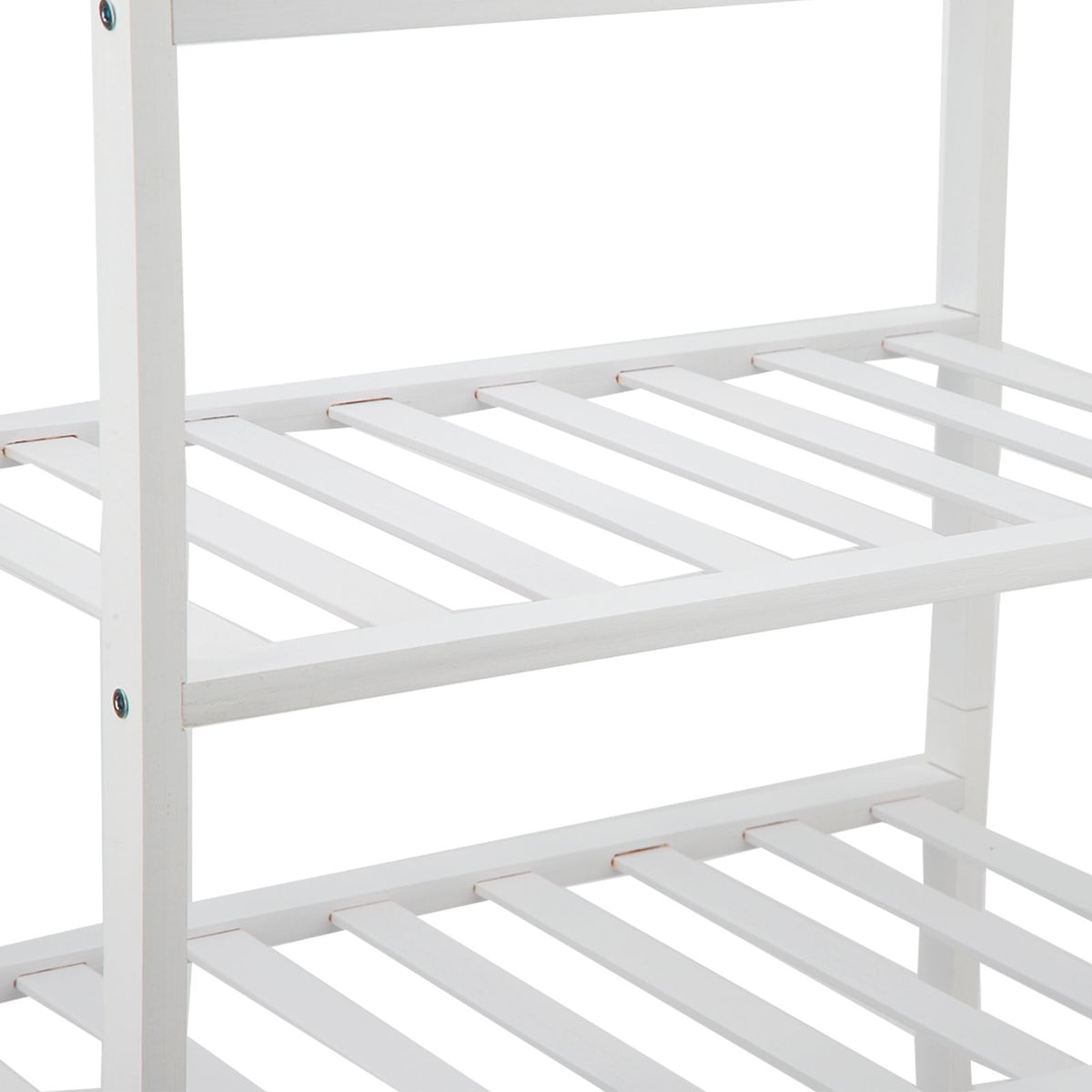 4 Tier Shoe Rack White Stackable Shoes Rack Organizer
