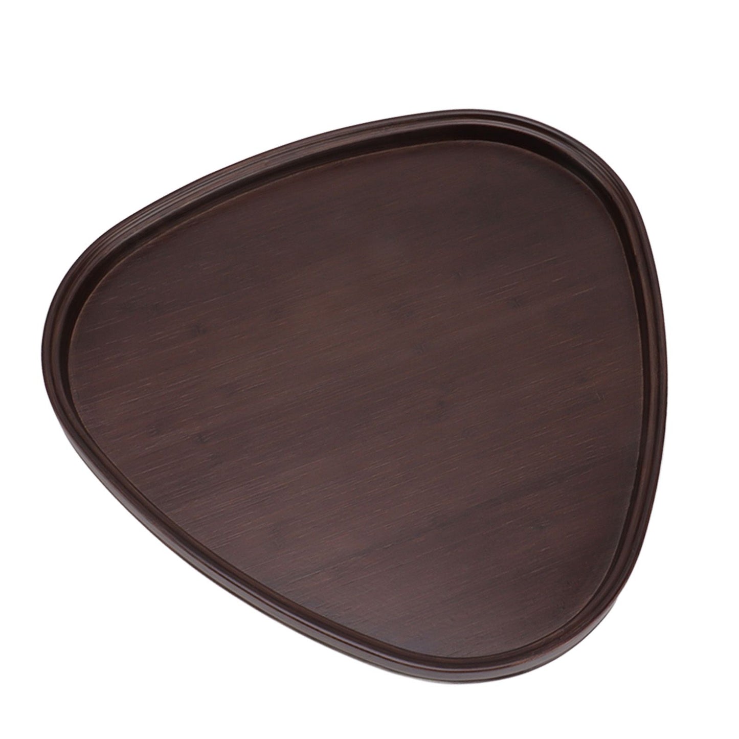 Wood Serving Tray Sturdy Bamboo Simple Elegant Triangular Multifunction Wooden Tea Tray for Cafe Office Dining Table Small