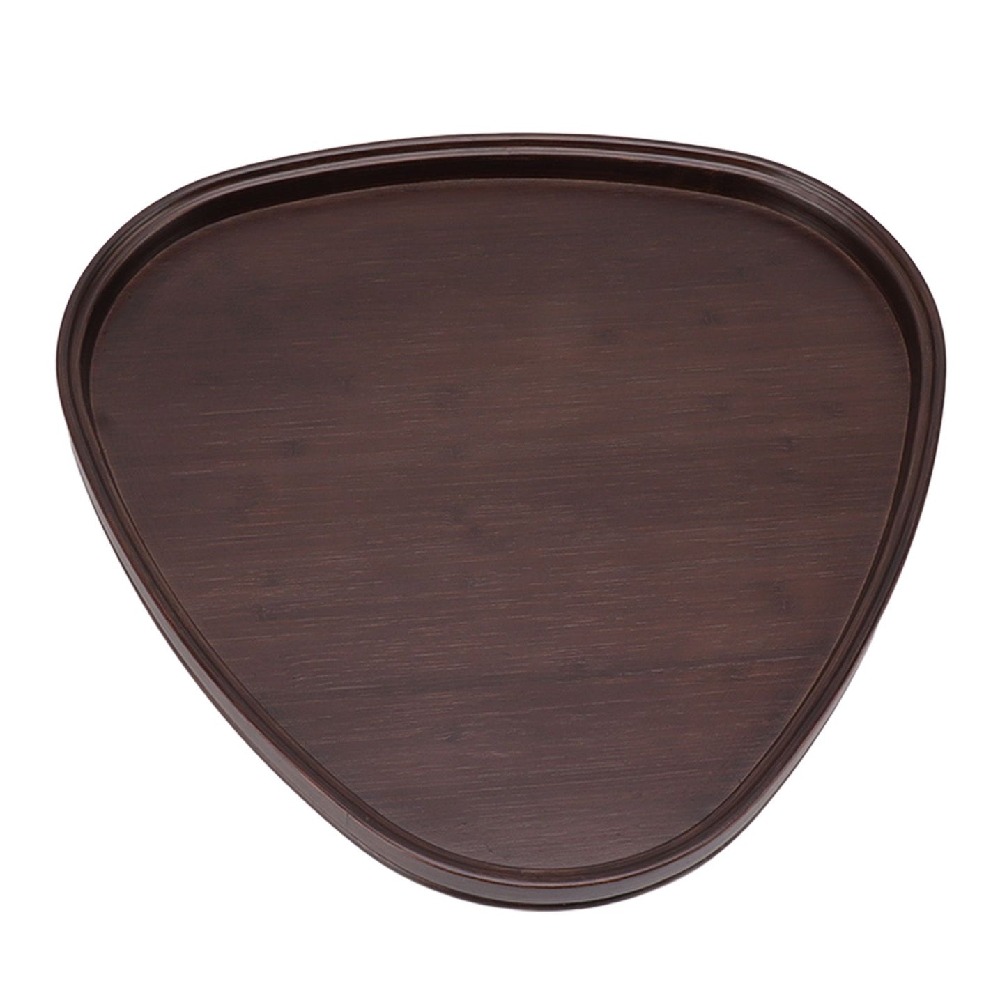 Wood Serving Tray Sturdy Bamboo Simple Elegant Triangular Multifunction Wooden Tea Tray for Cafe Office Dining Table Small