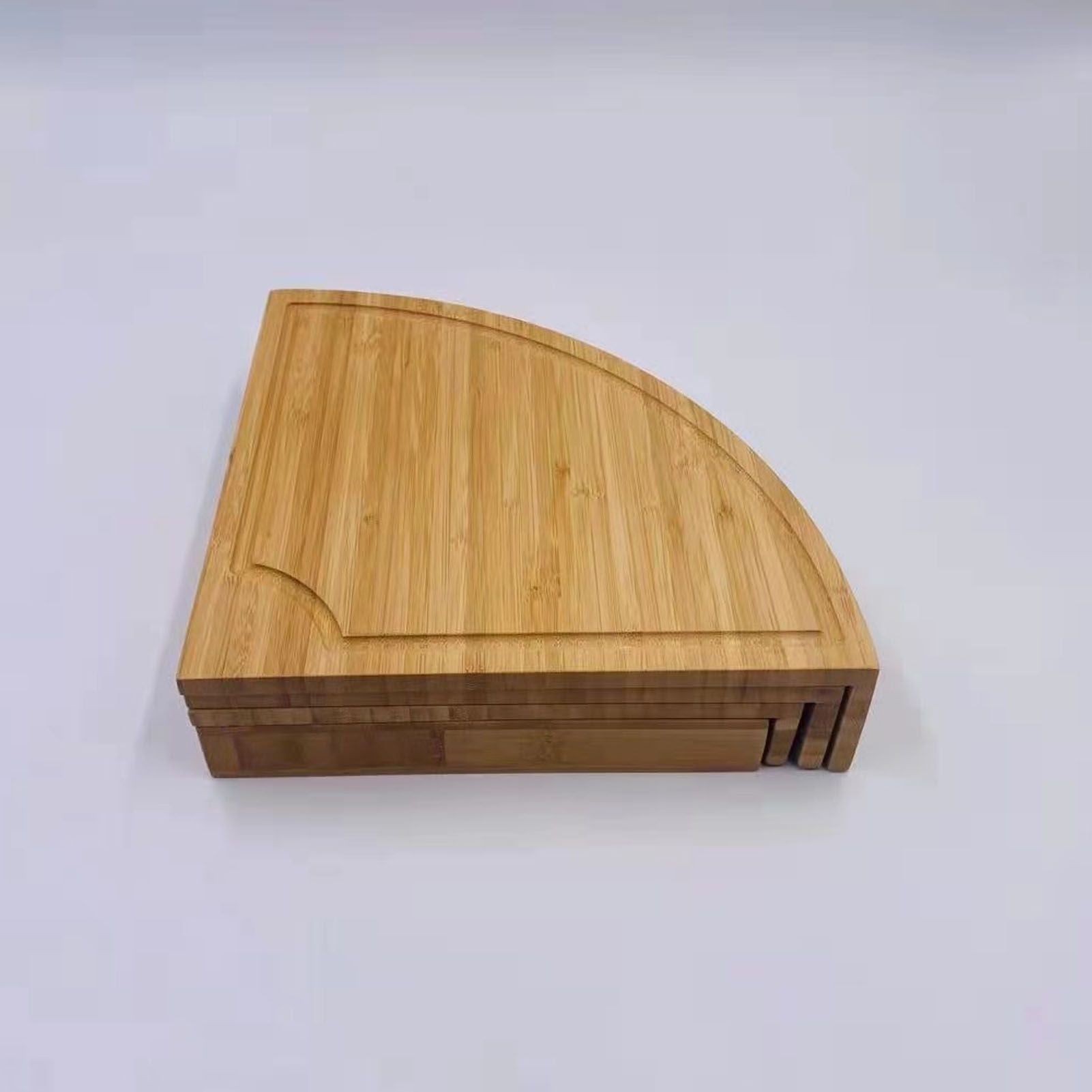 Bamboo Cheese Plate Board with 2 Knife Concealed Compartment Bread Fruit Snack Serving Tray