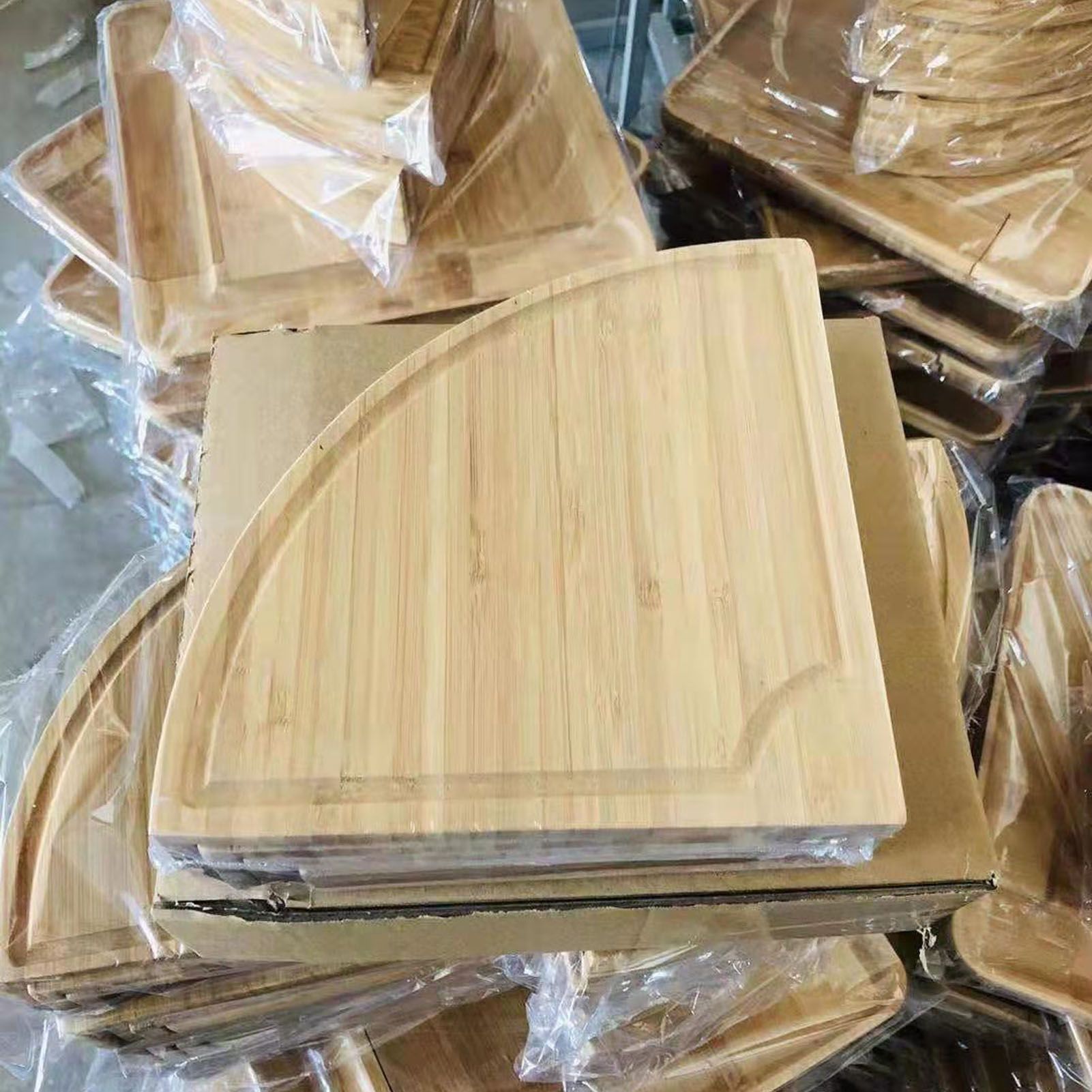 Bamboo Cheese Plate Board with 2 Knife Concealed Compartment Bread Fruit Snack Serving Tray