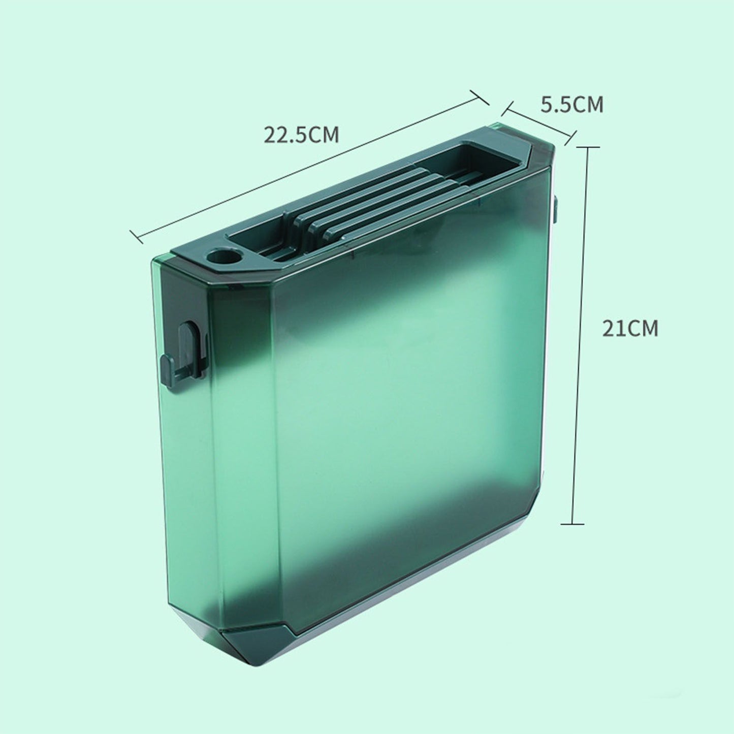Kitchen Knife Holder Transparent PET Wall Mounted Storage Block Tools Hanging Rack Holder Shelf Green